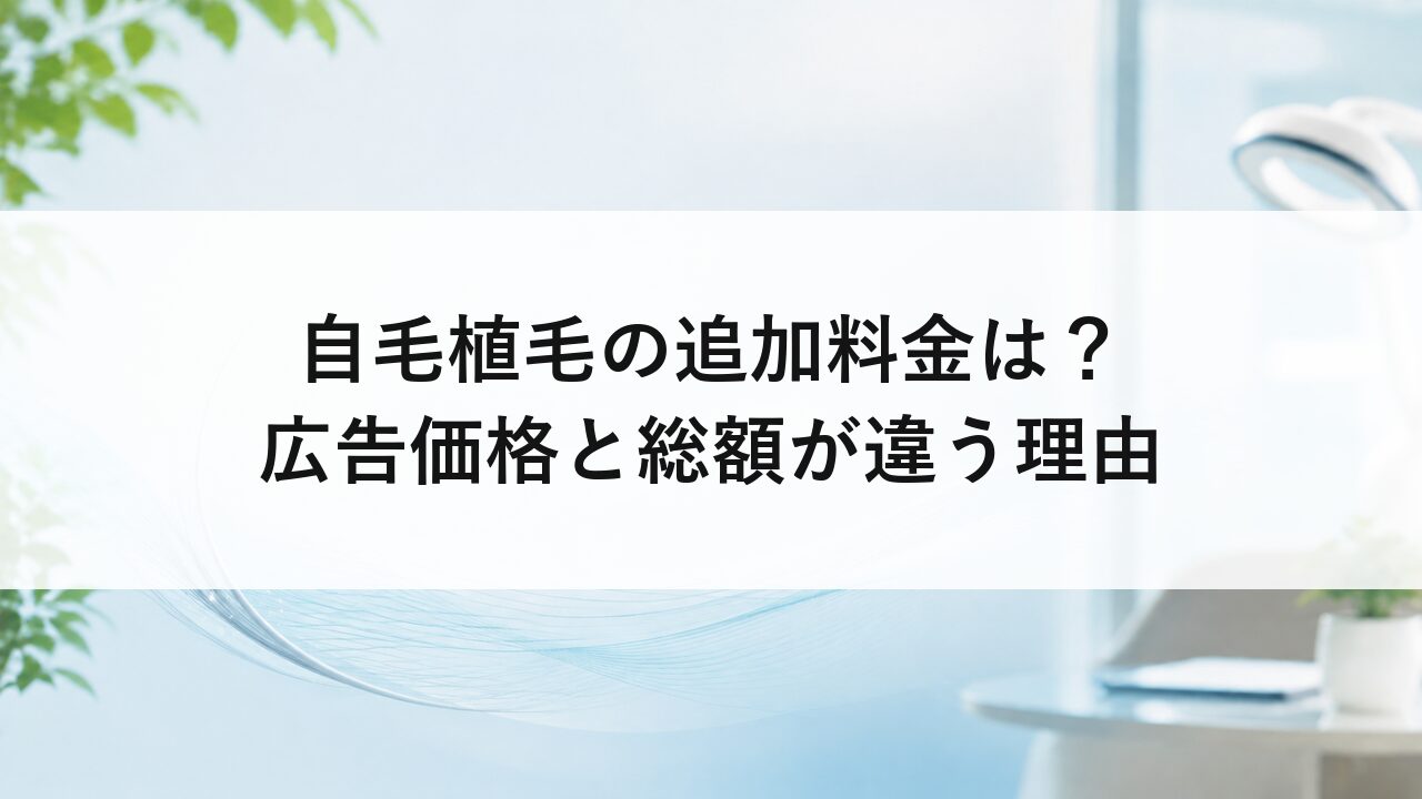 自毛植毛の追加料金は？広告価格と総額が違う理由