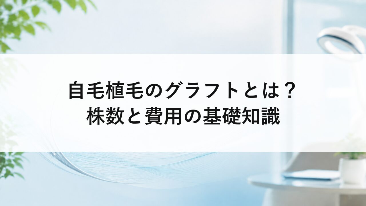 自毛植毛のグラフトとは？株数と費用の基礎知識