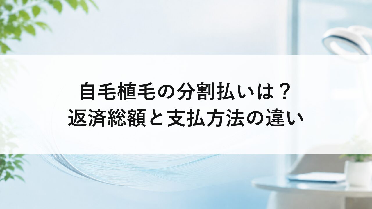 自毛植毛の分割払いは？返済総額と支払方法の違い
