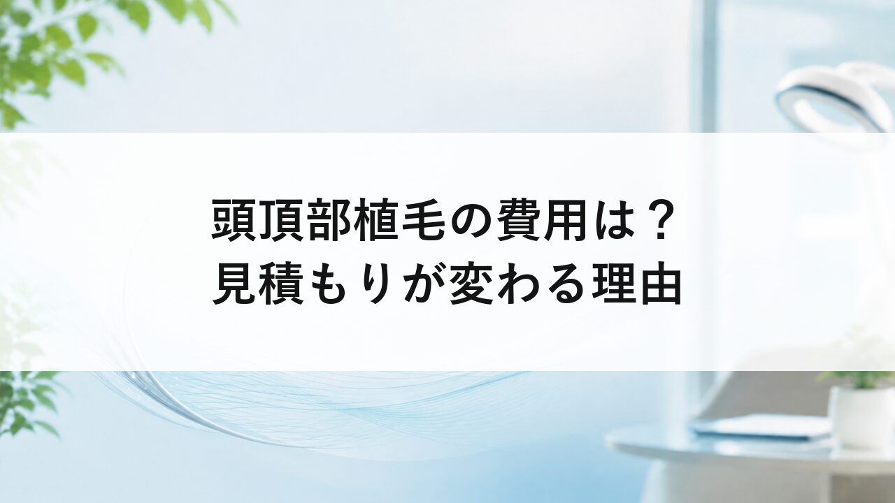 頭頂部植毛の費用は？見積もりが変わる理由