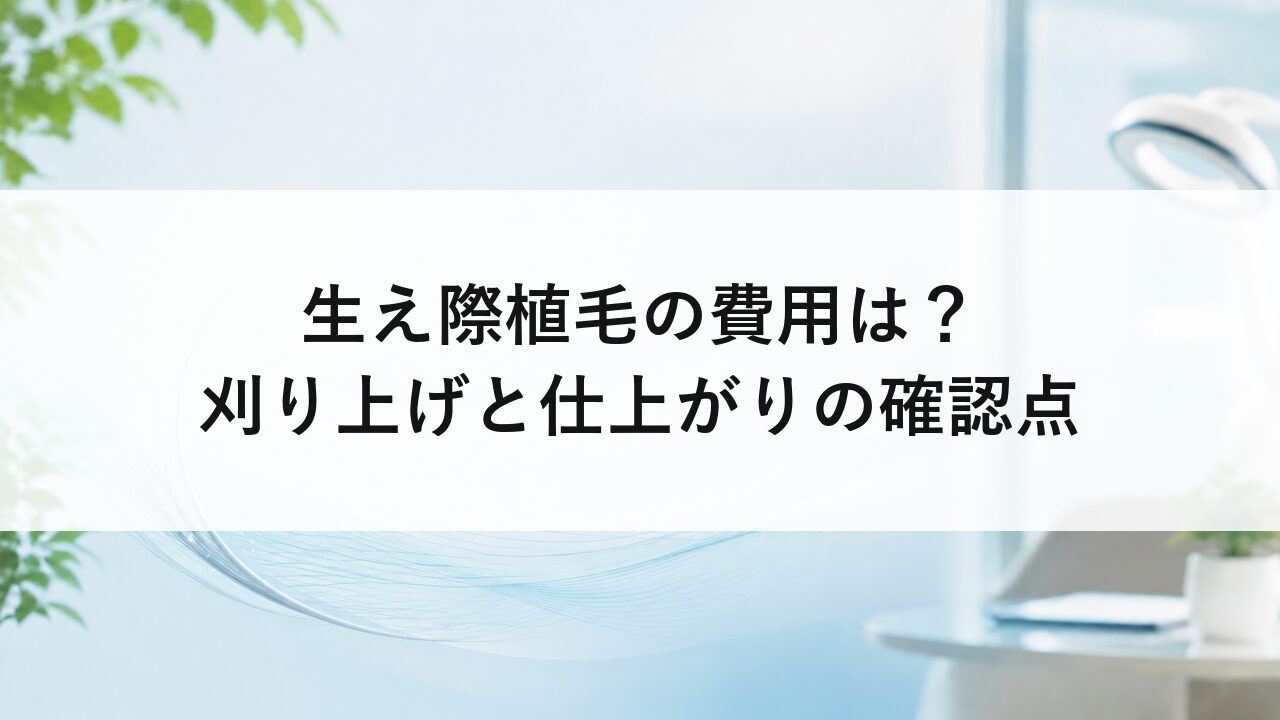 生え際植毛の費用は？刈り上げと仕上がりの確認点
