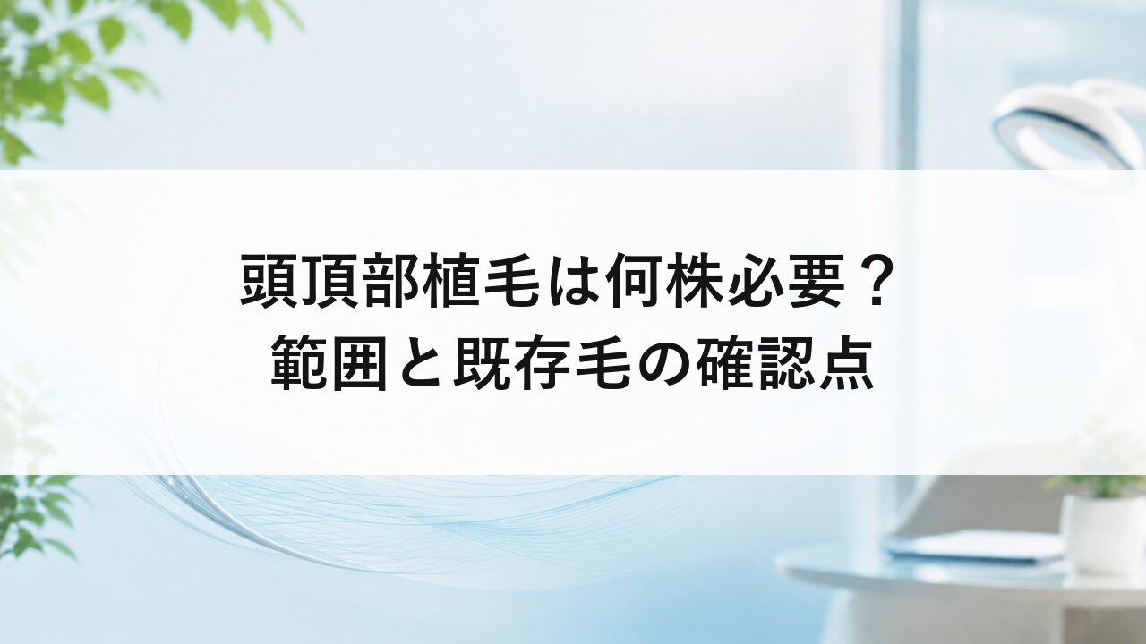 頭頂部植毛は何株必要？範囲と既存毛の確認点