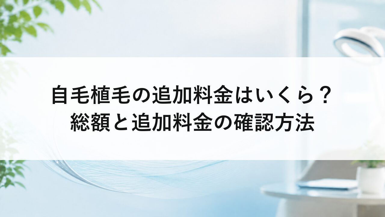 自毛植毛の追加料金はいくら？総額と追加料金の確認方法