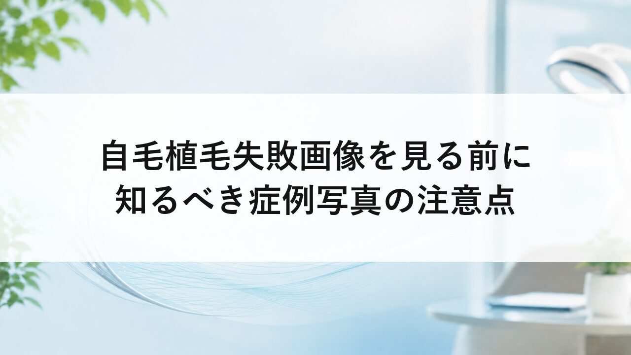 自毛植毛失敗画像を見る前に知るべき症例写真の注意点