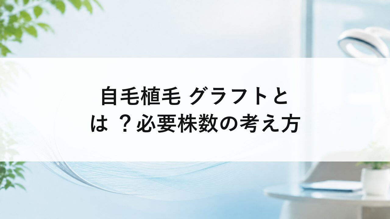 自毛植毛 グラフトとは ？必要株数の考え方