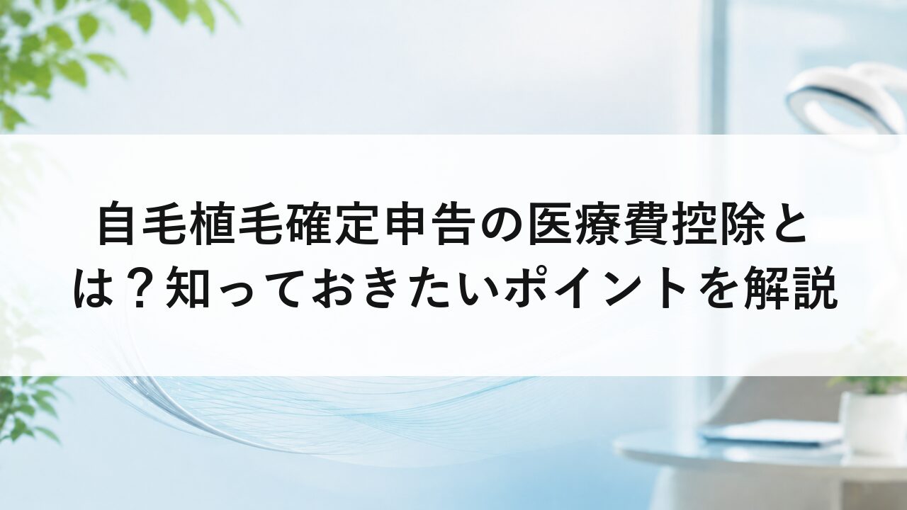 自毛植毛確定申告の医療費控除とは？知っておきたいポイントを解説