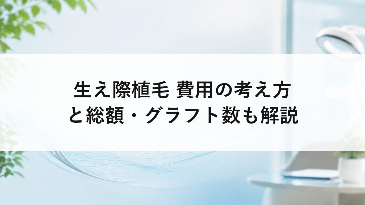生え際植毛 費用の考え方と総額・グラフト数も解説