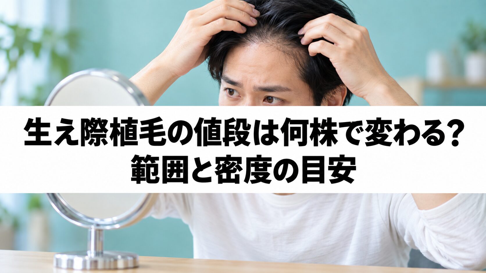 生え際植毛の範囲、密度、株数と税込施術料の比較