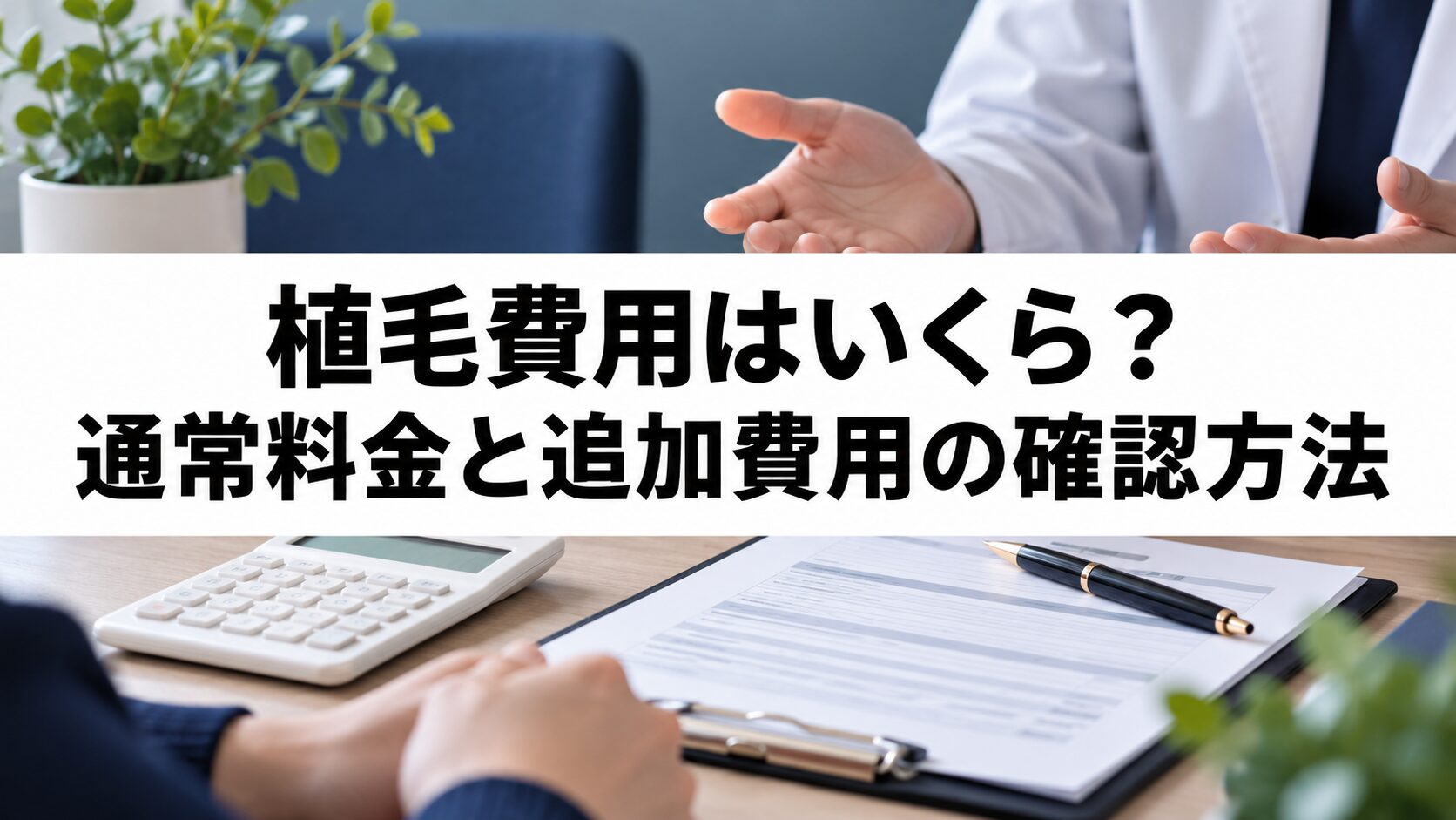 植毛費用の通常料金と追加費用の確認方法を示す記事のアイキャッチ