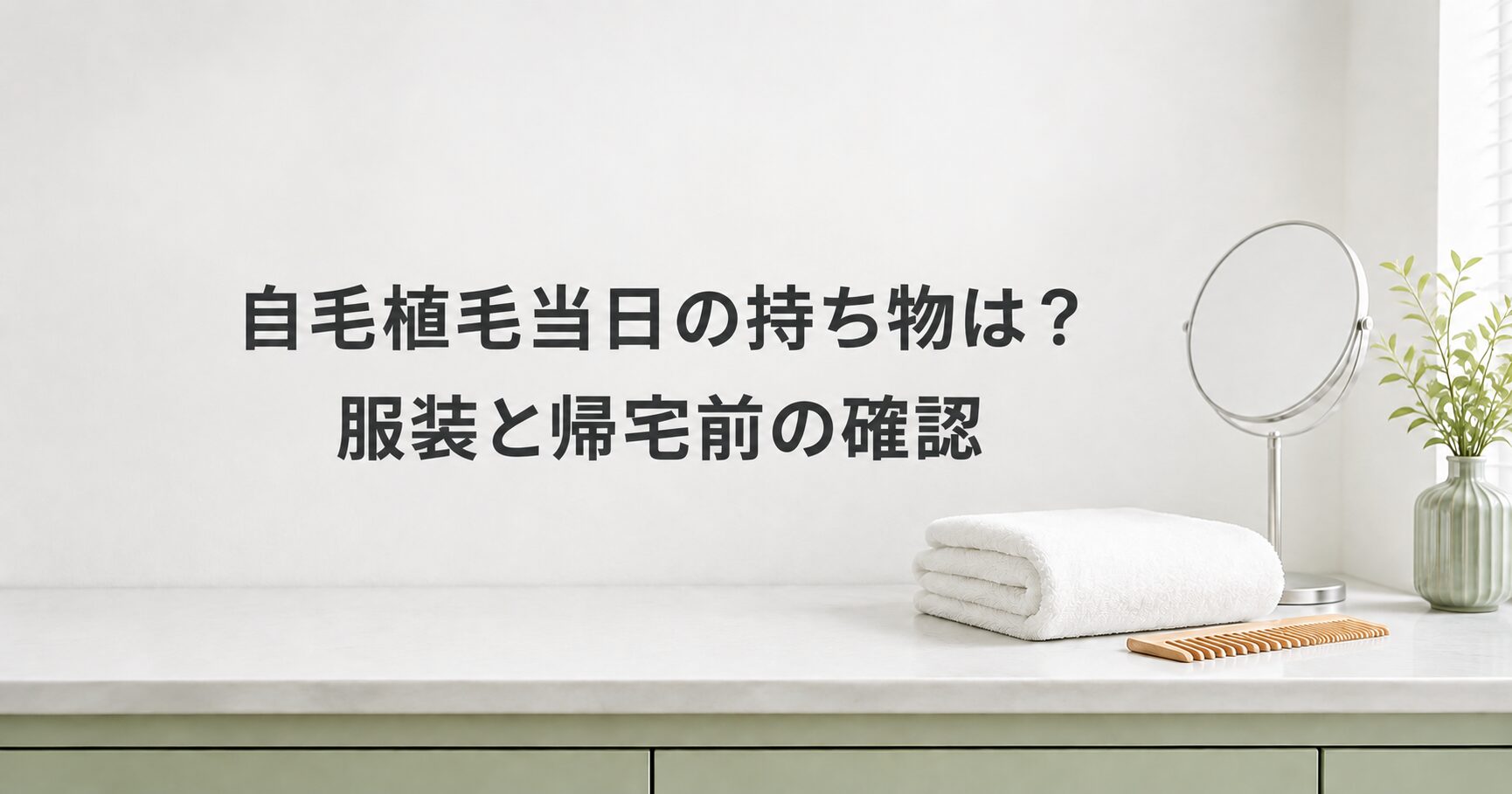 自毛植毛当日の持ち物は？服装と帰宅前の確認