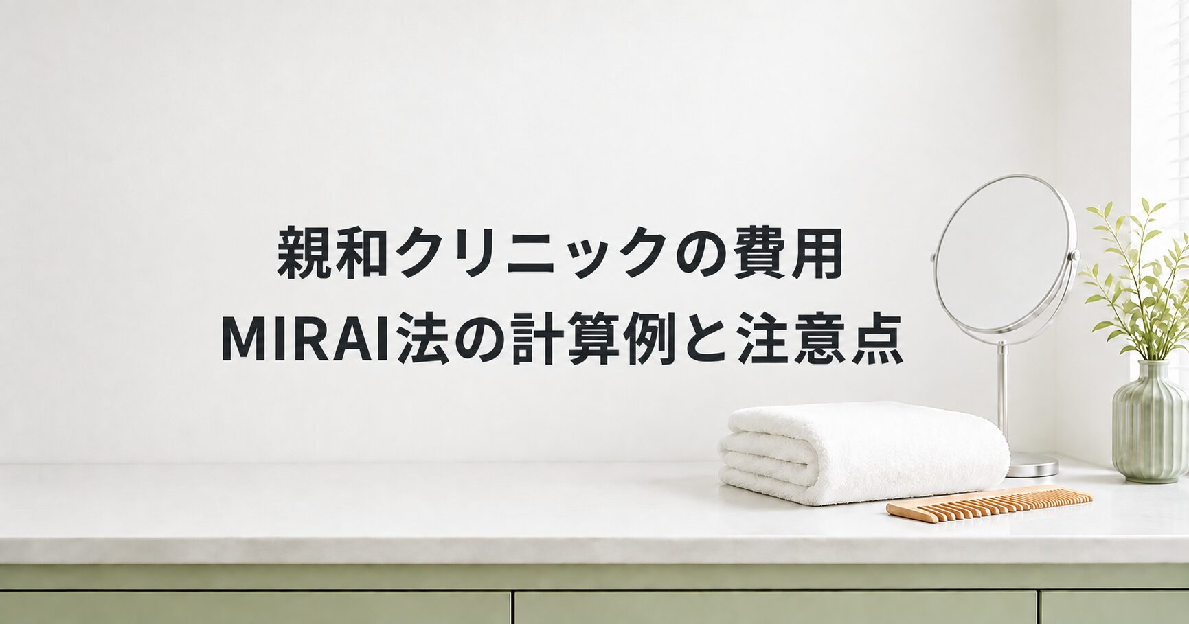 親和クリニックの費用｜MIRAI法の計算例と注意点（イメージ画像）