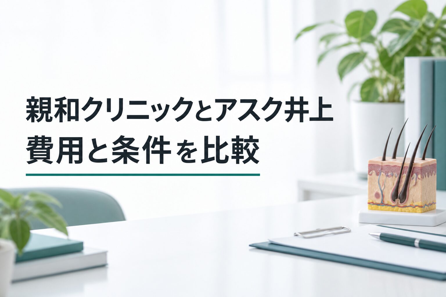 親和クリニックとアスク井上｜費用と条件を比較（解説用のイメージ画像）