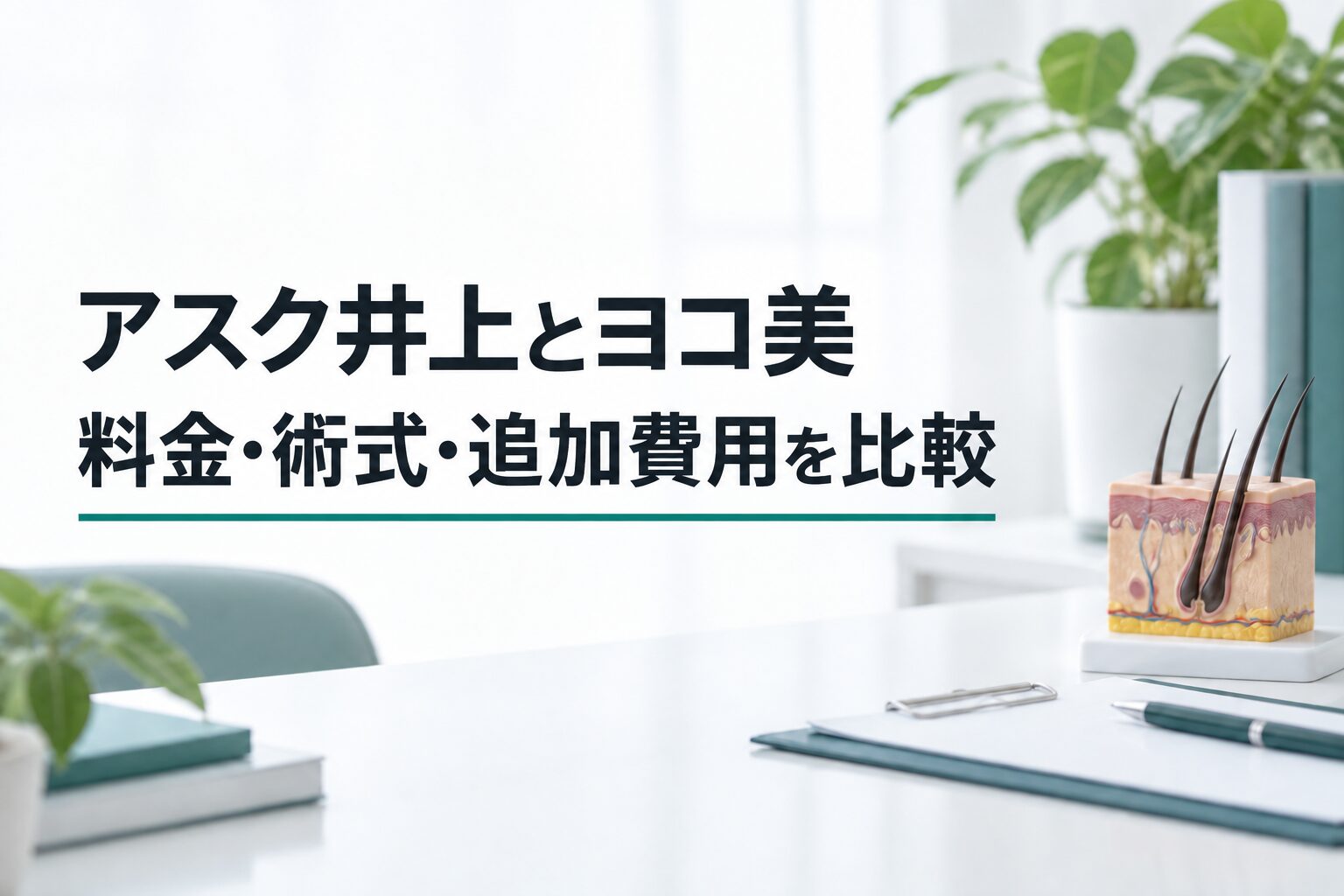 アスク井上とヨコ美｜料金・術式・追加費用を比較（解説用のイメージ画像）