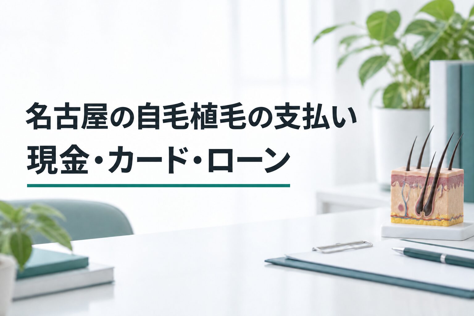 名古屋の自毛植毛の支払い｜現金・カード・ローン（解説用のイメージ画像）