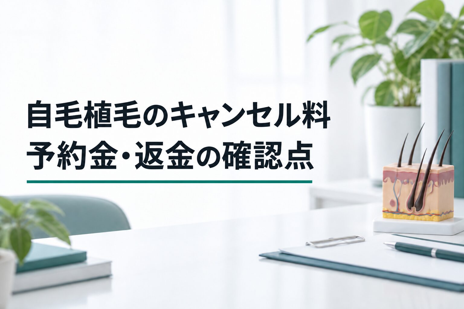 自毛植毛のキャンセル料｜予約金・返金の確認点（解説用のイメージ画像）