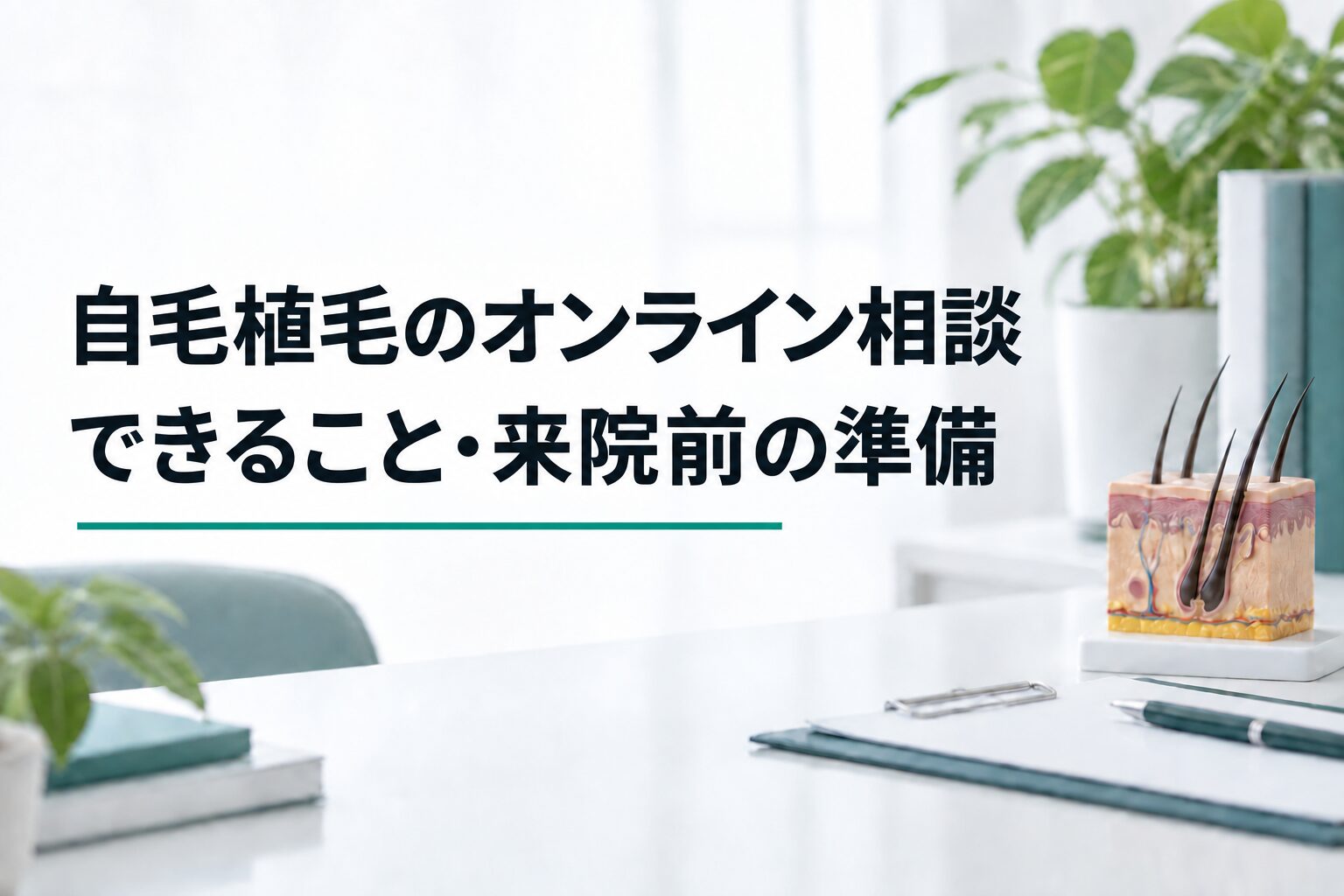自毛植毛のオンライン相談｜できること・来院前の準備（解説用のイメージ画像）