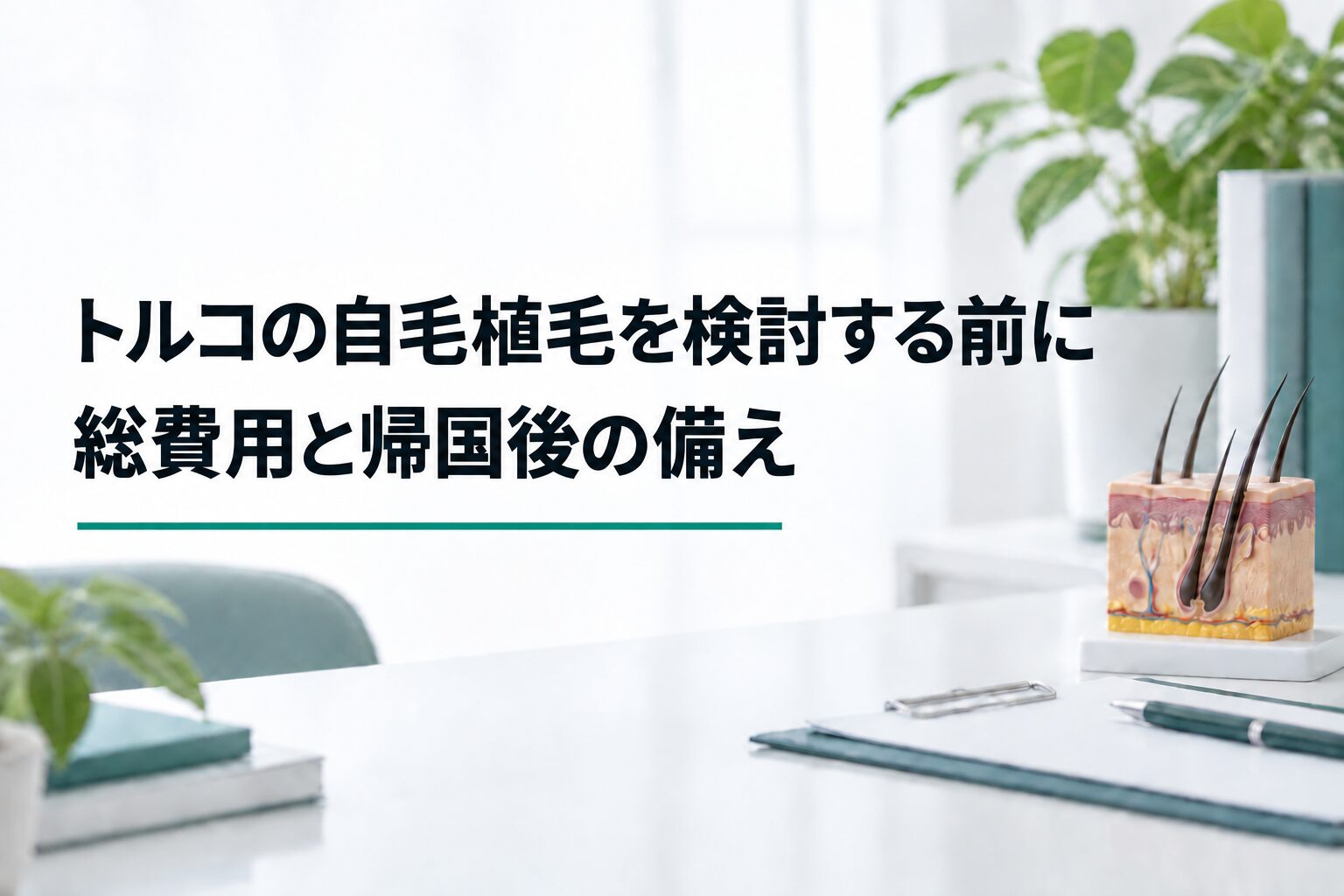 トルコの自毛植毛を検討する前に｜総費用と帰国後の備え（解説用のイメージ画像）