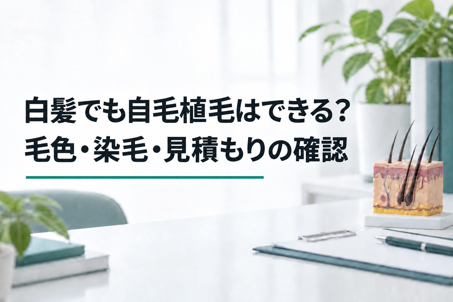 白髪でも自毛植毛はできる？｜毛色・染毛・見積もりの確認（解説用のイメージ画像）