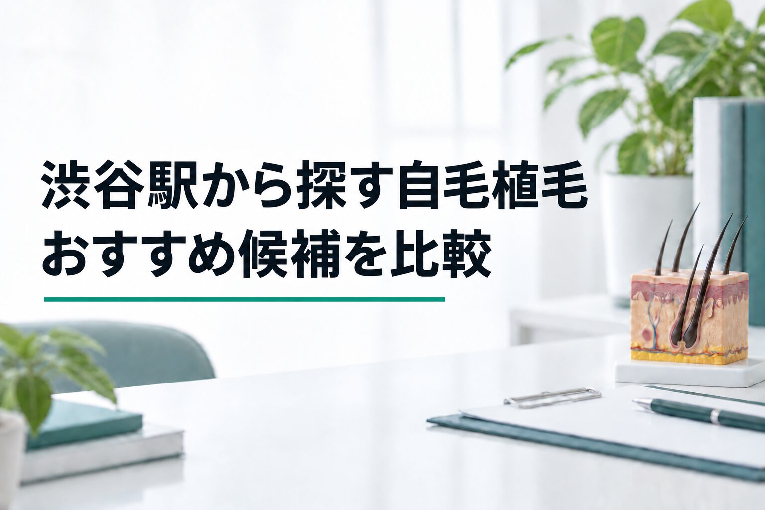 渋谷駅から探す自毛植毛｜おすすめ候補を比較（解説用のイメージ画像）