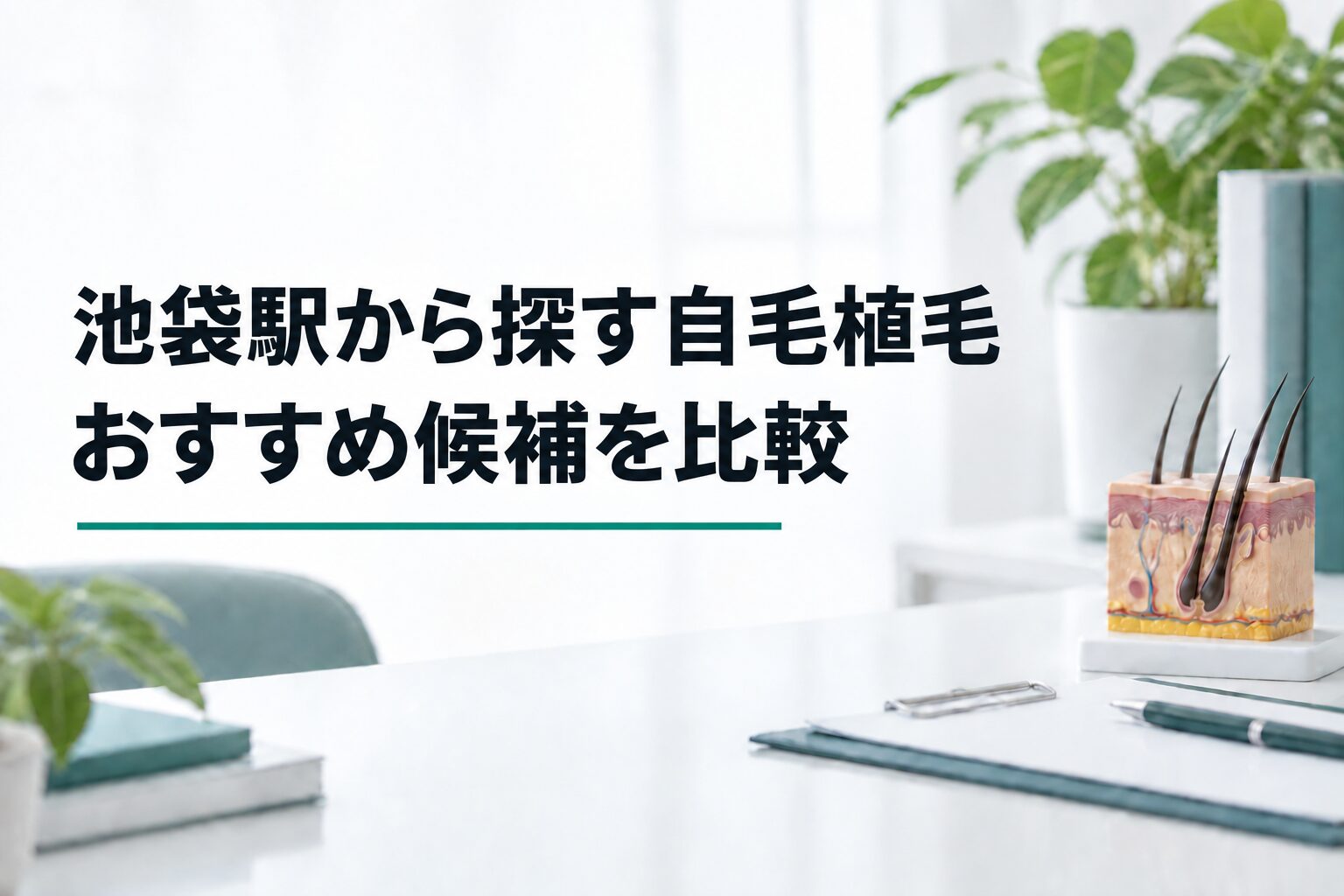 池袋駅から探す自毛植毛｜おすすめ候補を比較（解説用のイメージ画像）
