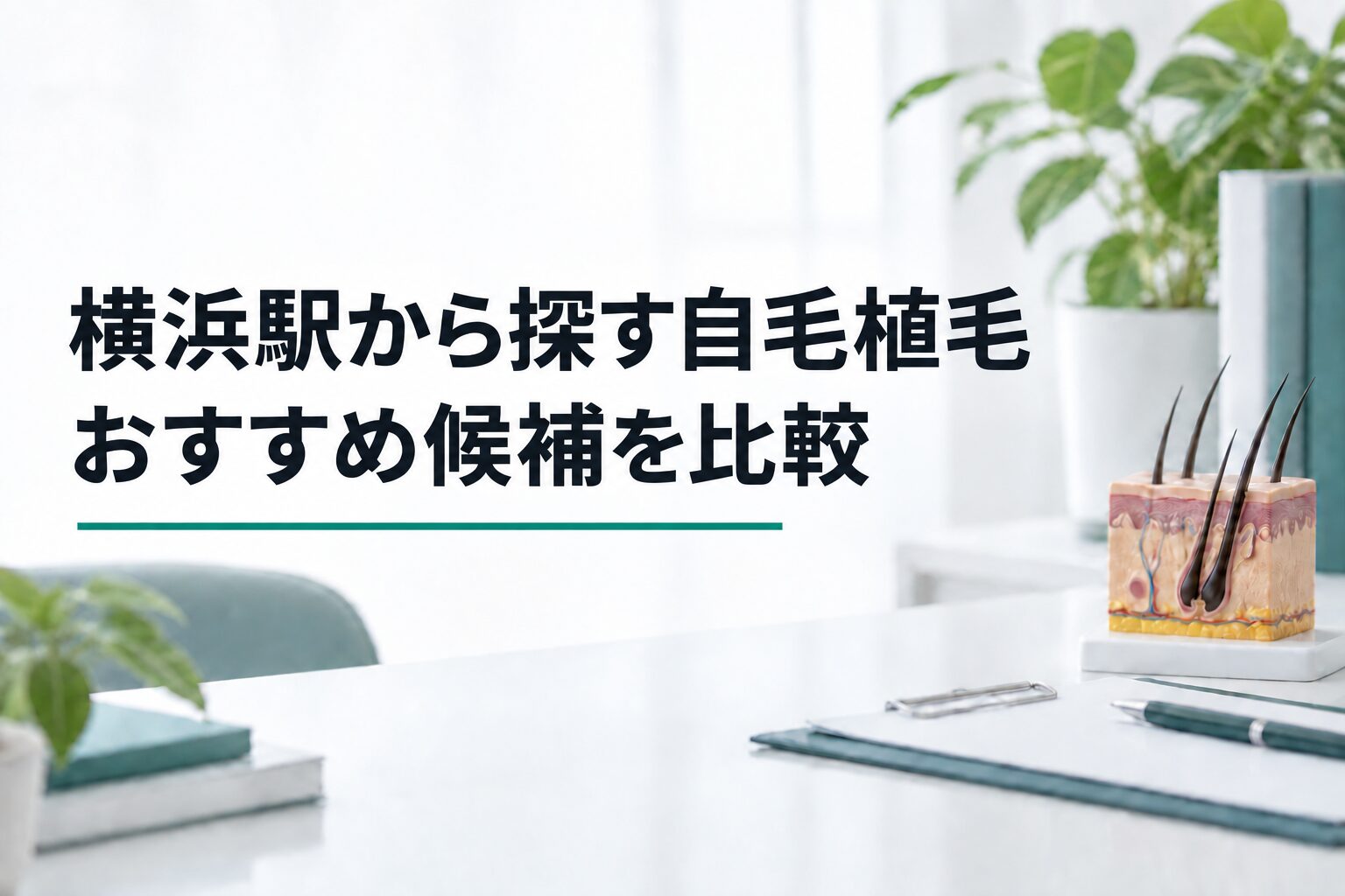 横浜駅から探す自毛植毛｜おすすめ候補を比較（解説用のイメージ画像）