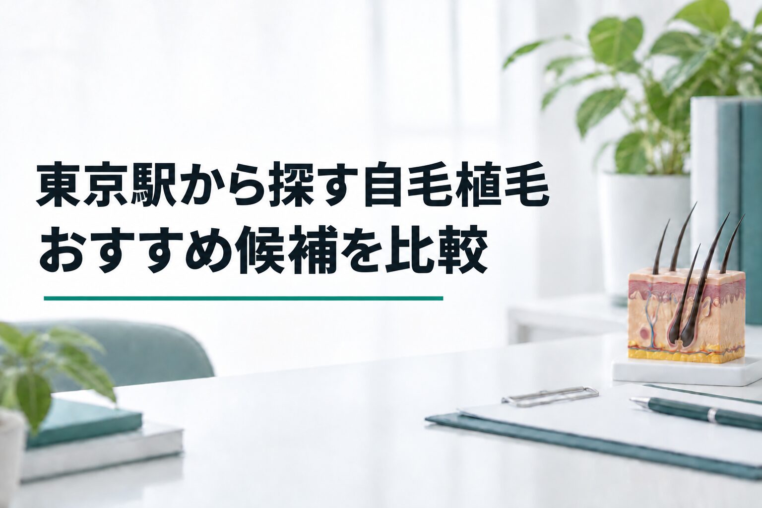 東京駅から探す自毛植毛｜おすすめ候補を比較（解説用のイメージ画像）