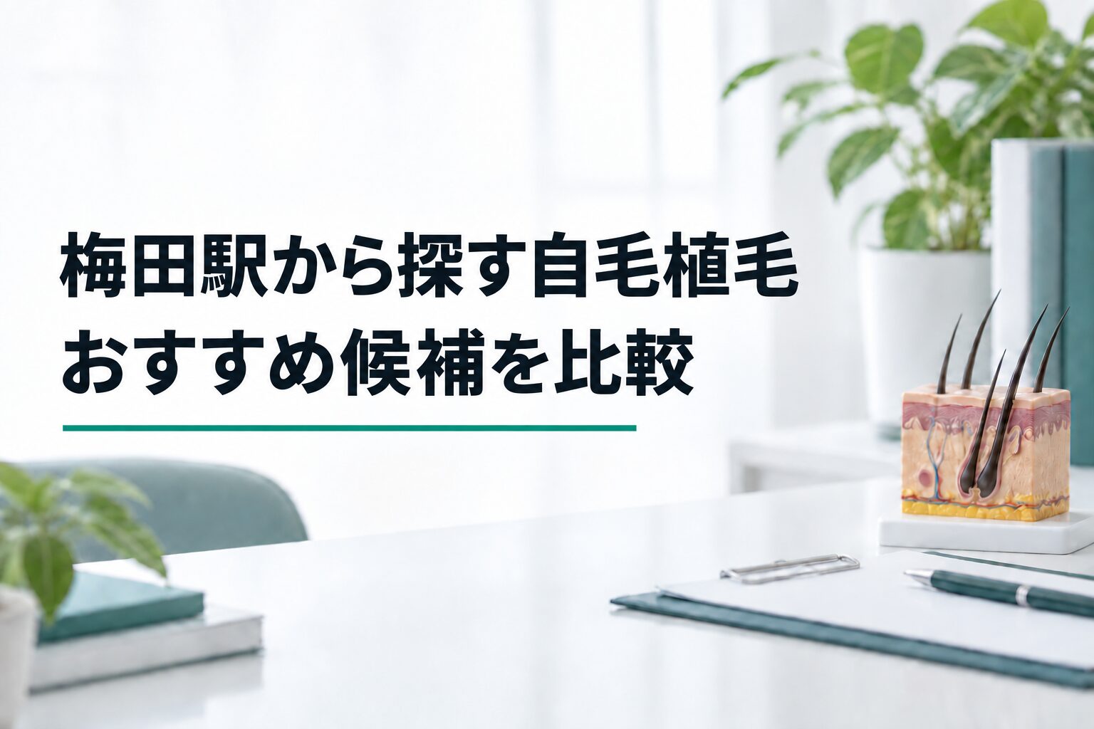 梅田駅から探す自毛植毛｜おすすめ候補を比較（解説用のイメージ画像）