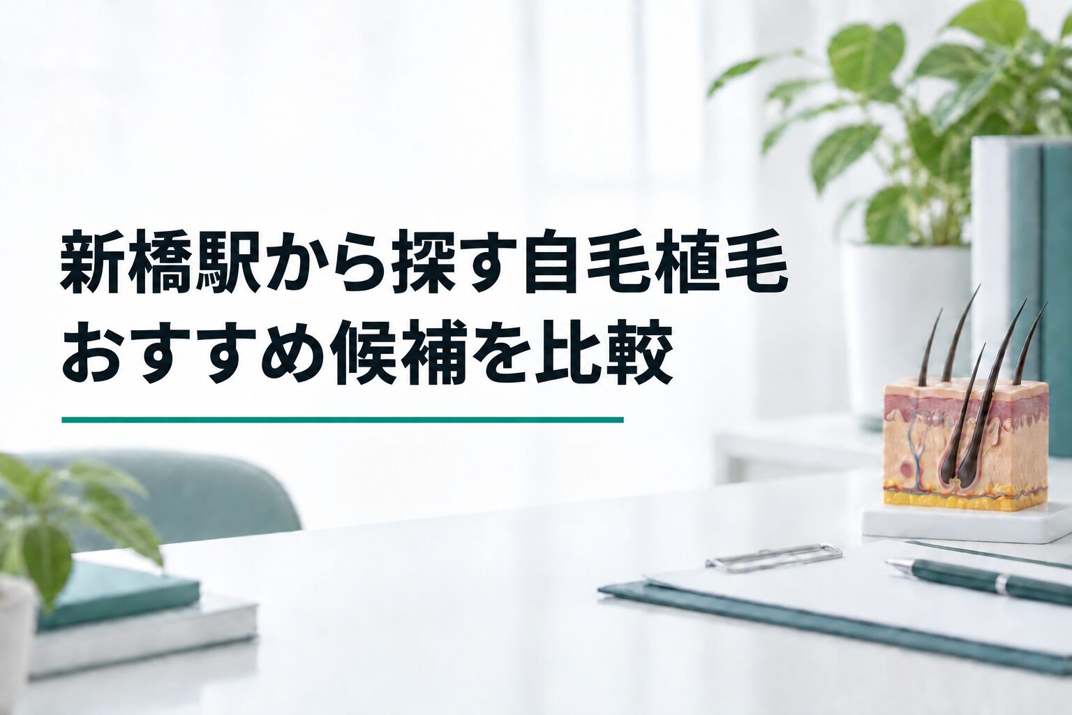 新橋駅から探す自毛植毛｜おすすめ候補を比較（解説用のイメージ画像）