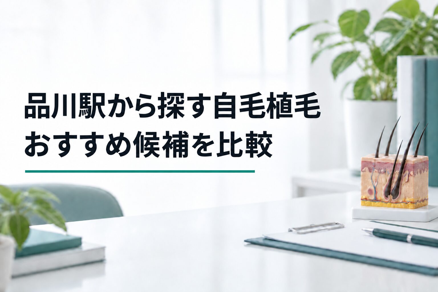 品川駅から探す自毛植毛｜おすすめ候補を比較（解説用のイメージ画像）