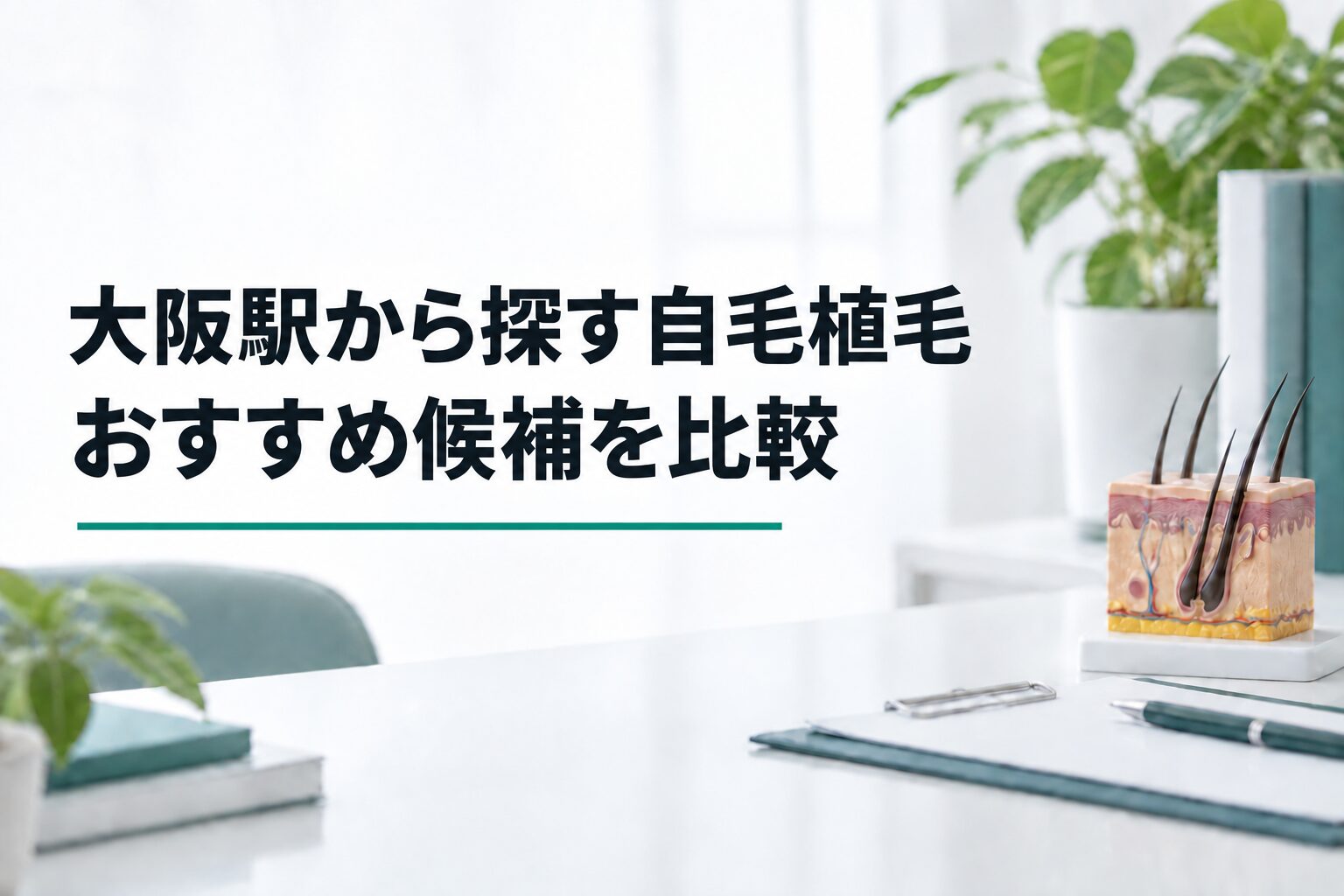 大阪駅から探す自毛植毛｜おすすめ候補を比較（解説用のイメージ画像）