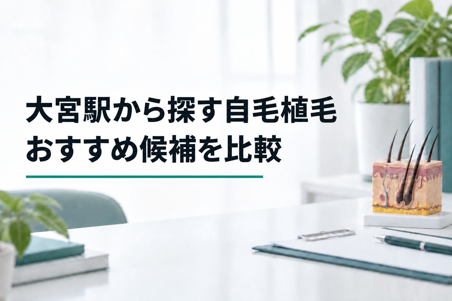 大宮駅から探す自毛植毛｜おすすめ候補を比較（解説用のイメージ画像）