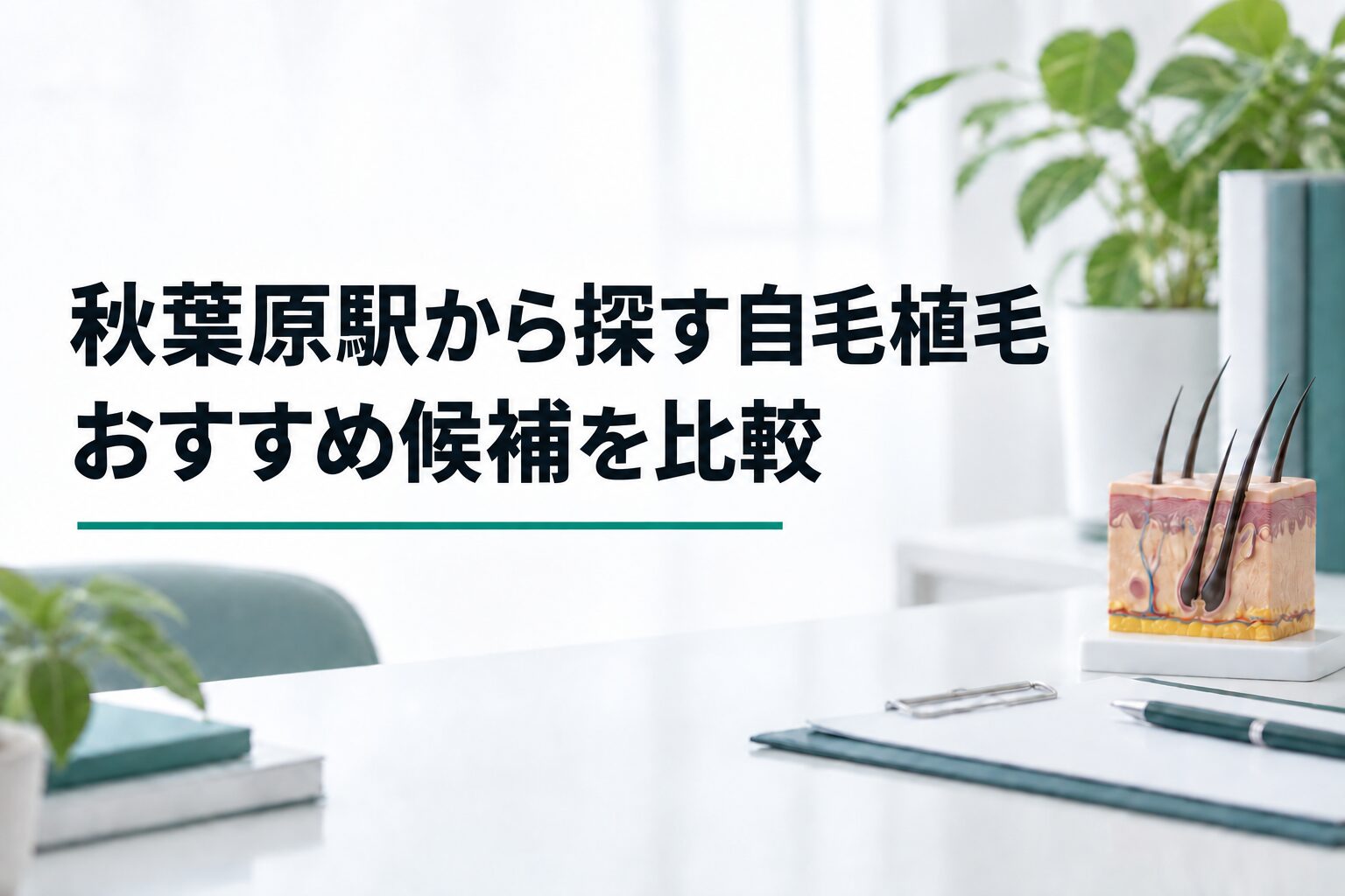 秋葉原駅から探す自毛植毛｜おすすめ候補を比較（解説用のイメージ画像）
