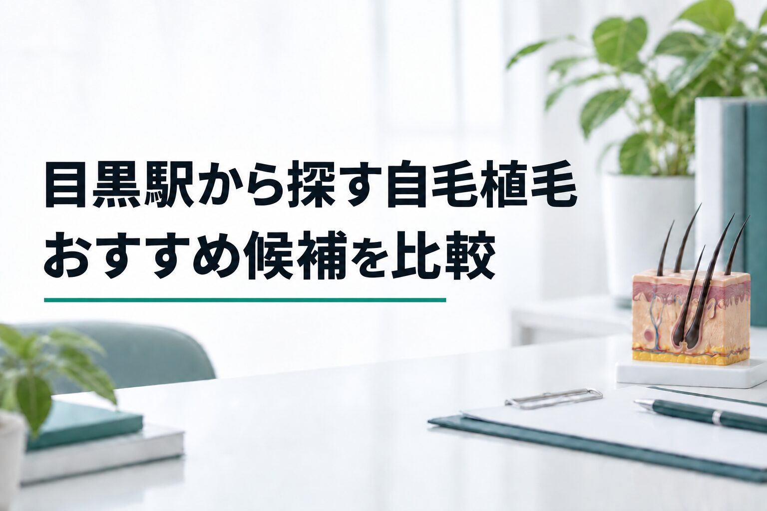 目黒駅から探す自毛植毛｜おすすめ候補を比較（解説用のイメージ画像）