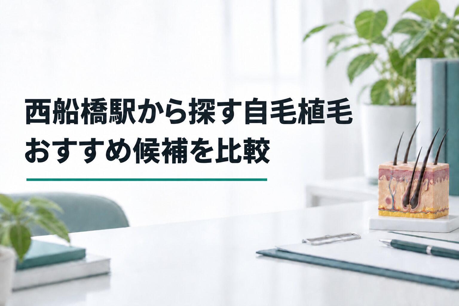 西船橋駅から探す自毛植毛｜おすすめ候補を比較（解説用のイメージ画像）