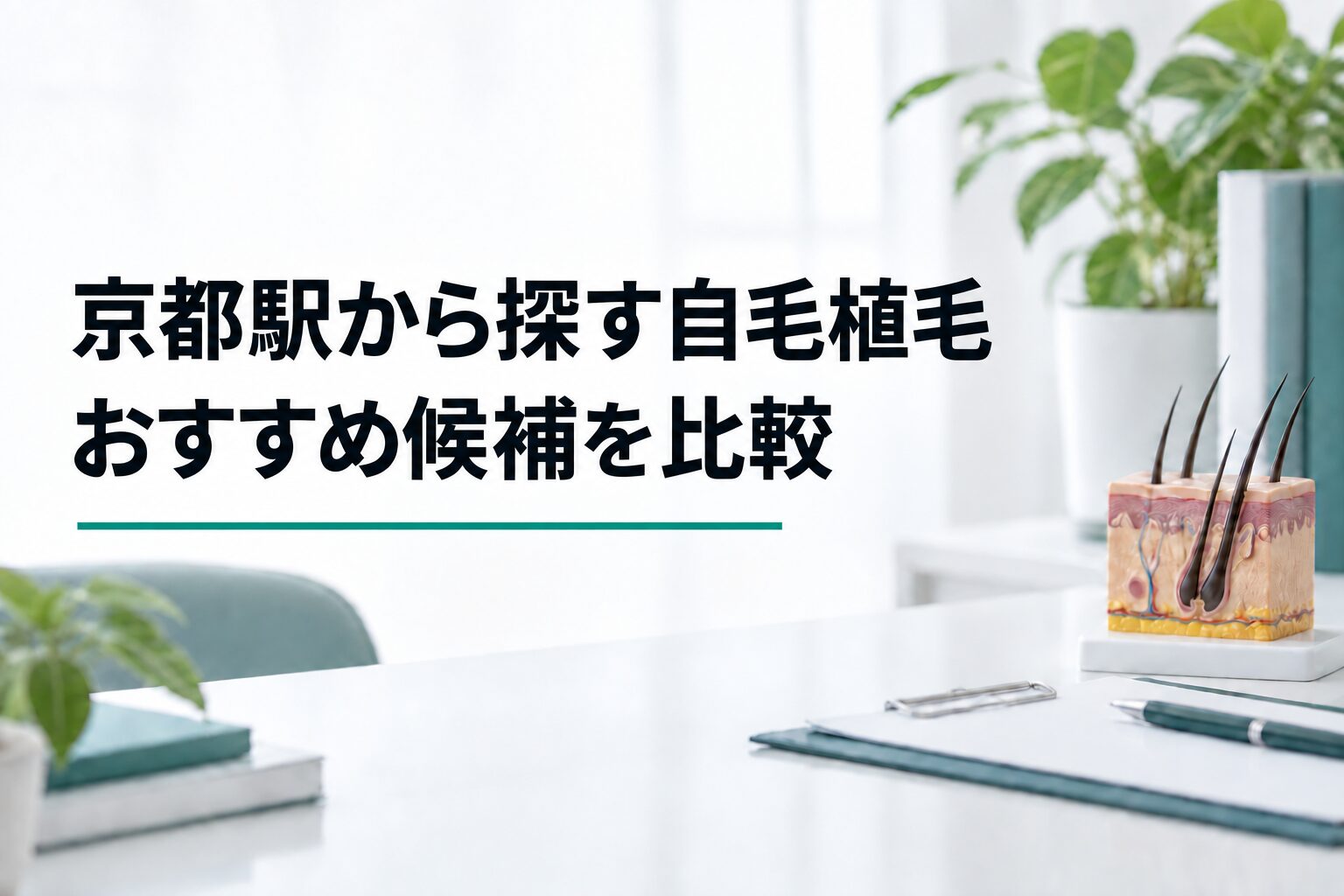 京都駅から探す自毛植毛｜おすすめ候補を比較（解説用のイメージ画像）