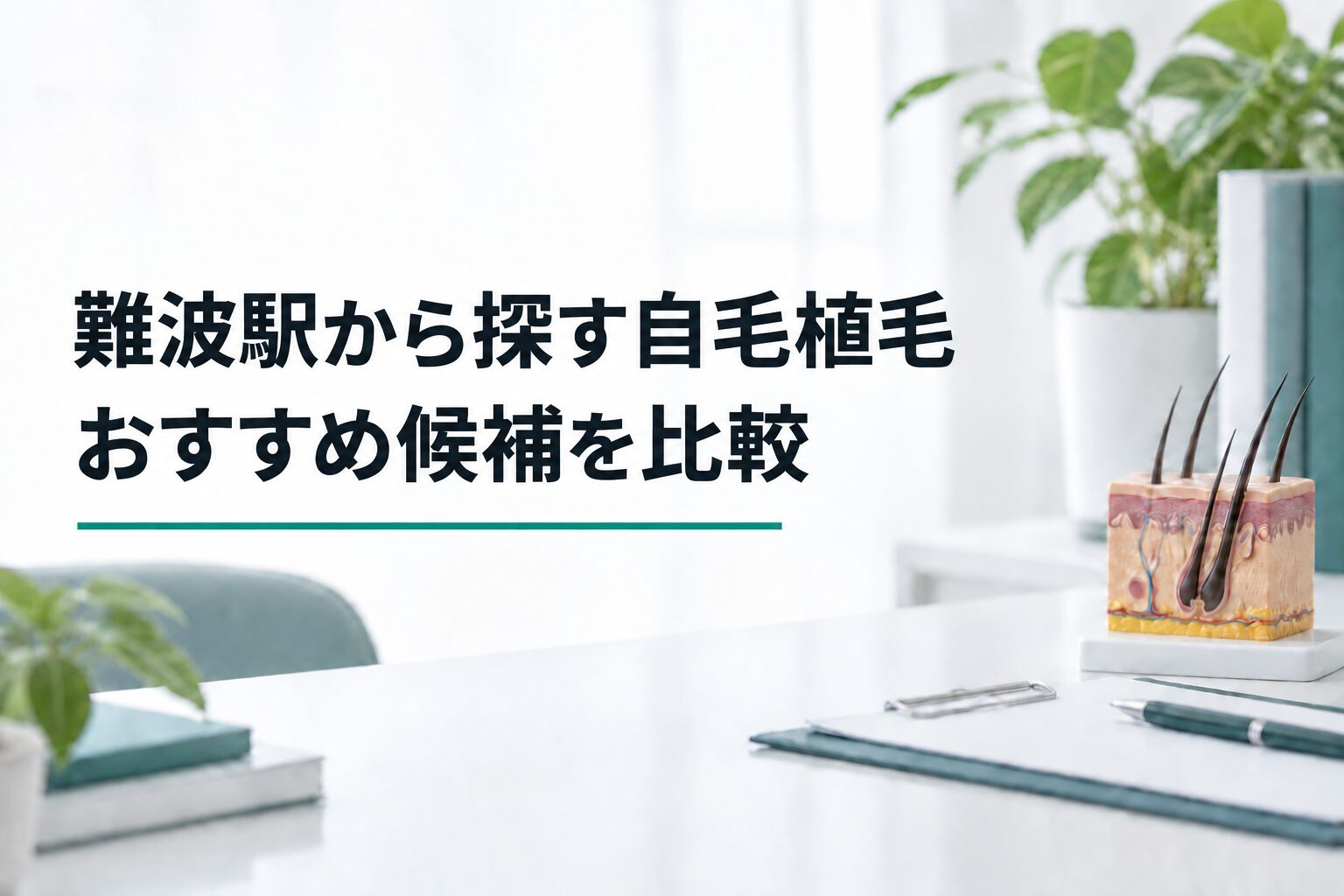 難波駅から探す自毛植毛｜おすすめ候補を比較（解説用のイメージ画像）
