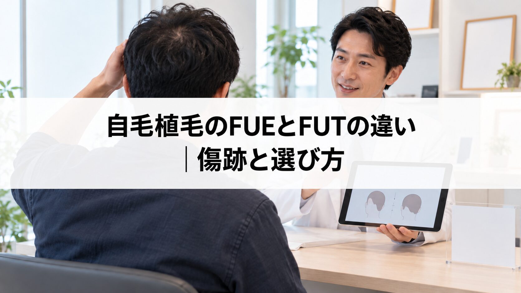 自毛植毛のFUEとFUTの違い｜傷跡と選び方（解説用イメージ）