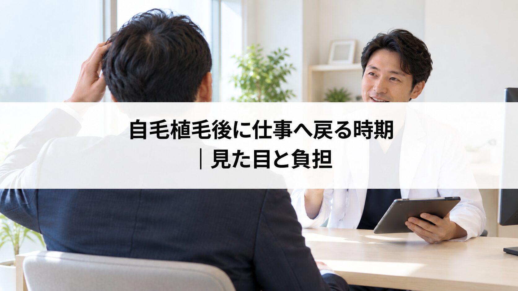 自毛植毛後に仕事へ戻る時期｜見た目と負担（解説用イメージ）