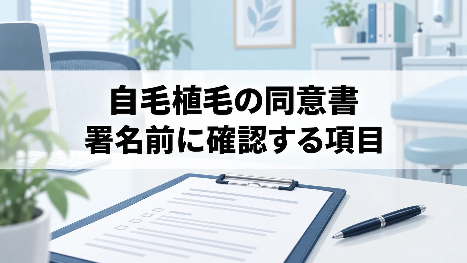 自毛植毛の同意書｜署名前に確認する項目を説明するイラスト