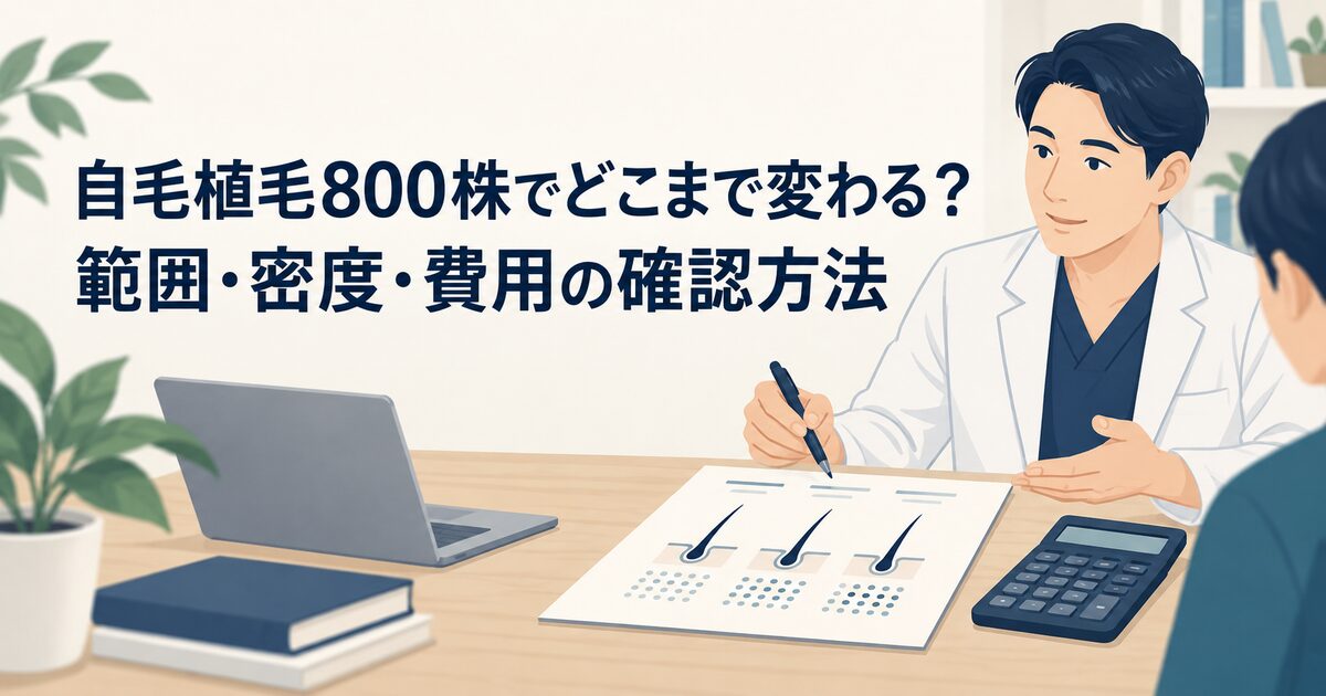 自毛植毛800株でどこまで変わる？範囲・密度・費用の確認方法