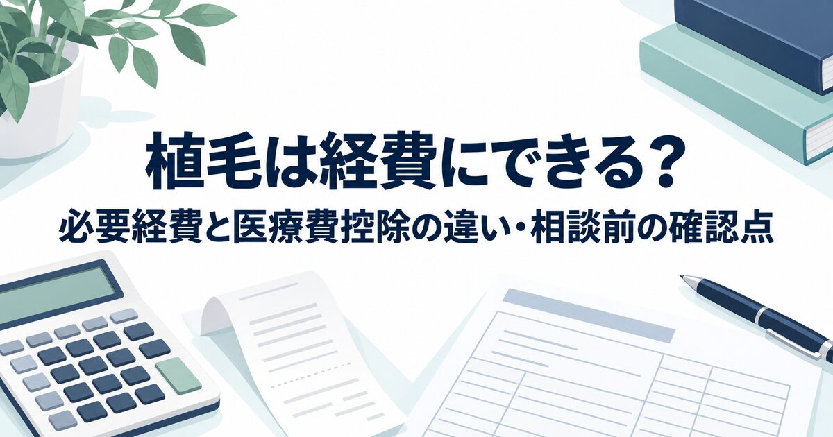 植毛は経費にできる？必要経費と医療費控除の違い・相談前の確認点