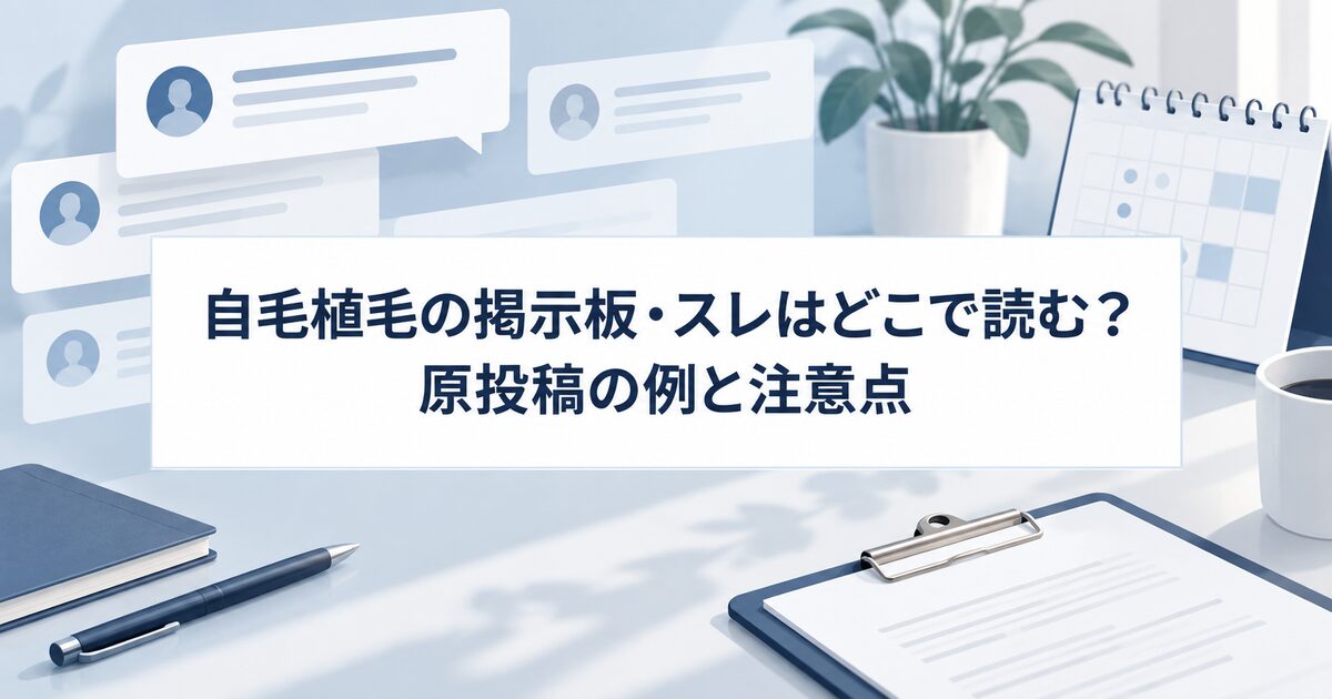 自毛植毛の掲示板・スレはどこで読む？原投稿の例と注意点