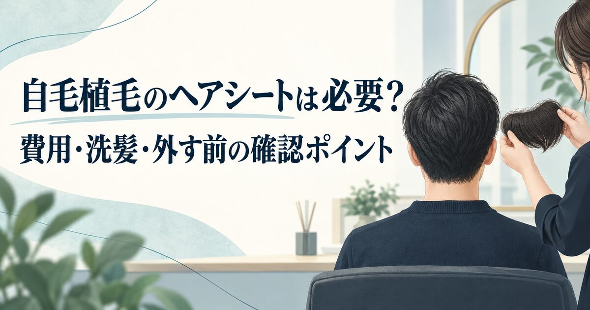 自毛植毛のヘアシートは必要？費用・洗髪・外す前の確認ポイント