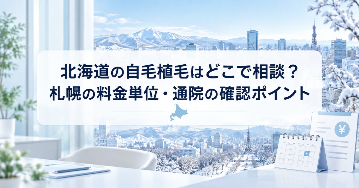 北海道の自毛植毛はどこで相談？札幌の料金単位・通院の確認ポイント