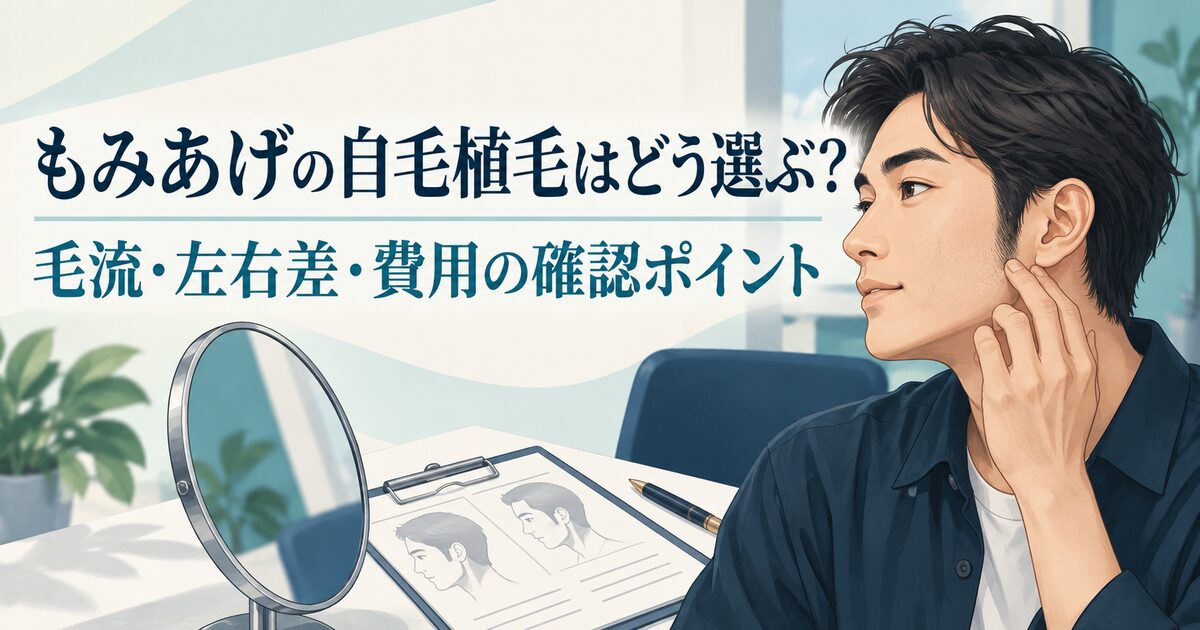 もみあげの自毛植毛はどう選ぶ？毛流・左右差・費用の確認ポイント