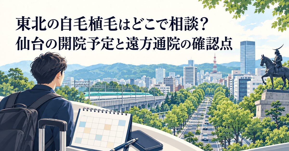 東北の自毛植毛はどこで相談？仙台の開院予定と遠方通院の確認点