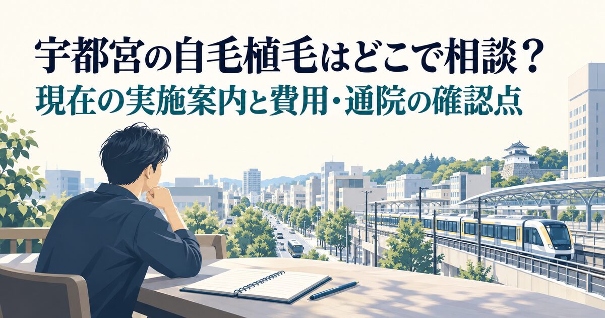 宇都宮の自毛植毛はどこで相談？現在の実施案内と費用・通院の確認点